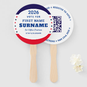 Éventail Campagne du Parti Démocrate QR personnalisé & Date