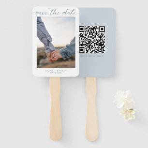 Éventail Carte de sauvegarde de date Photo QR Code Mariage