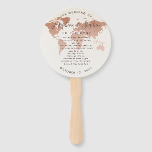 Éventail Carte du monde de cuivre Voyage Programme de maria