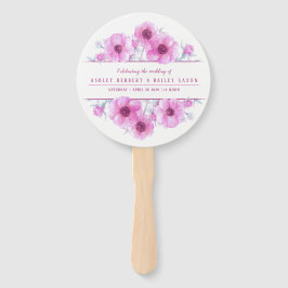 Éventail Cérémonie d'art de fleur d'anémone rose fans maria