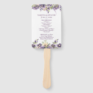 Éventail Cérémonie du Mariage de l'Anemone Rose violet Flor