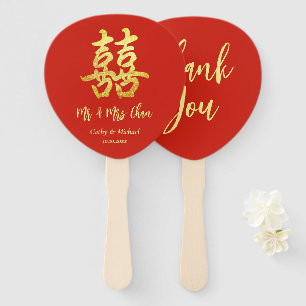 Éventail Cérémonie du thé mariage chinois classique rouge m