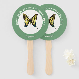 Éventail C'est une fête d'anniversaire de papillon à queue
