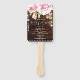 Éventail Chaîne de bois rustique illumine Rose mariage pers