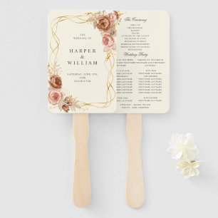 Éventail champagne brun rose rousse rose programme de maria