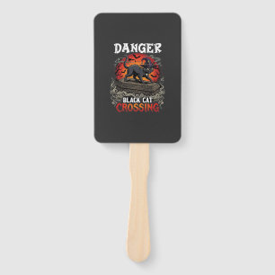 Éventail Chapeau de sorcière de Halloween Danger Black Cat 