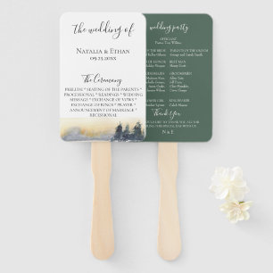 Éventail Charme Wildwood Wedding Programme Fans