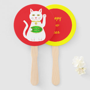 Éventail Chat Oriental Lucky Personnalisé Nouvel An Chinois