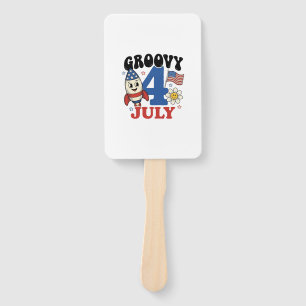 Éventail Chemise patriotique de fusée Groovy 4 juillet Desi