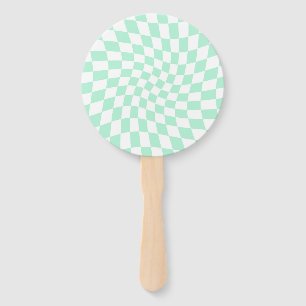 Éventail Chèques Retro Pastel Mint Green Chèques Warped Che