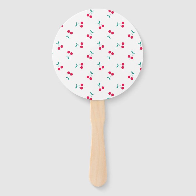 Éventail Cherry Aesthésie Cerises Motif Mariage blanc (Devant)