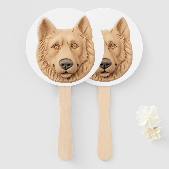 Éventail Chien berger belge 3D inspiré (Devant et derrière)