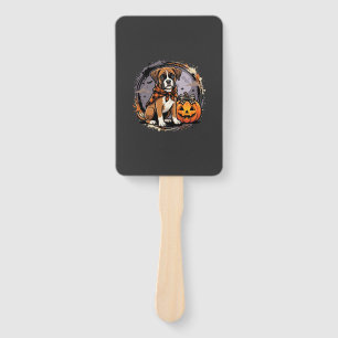 Éventail Chien Boxer Halloween Citrouille Sublimation