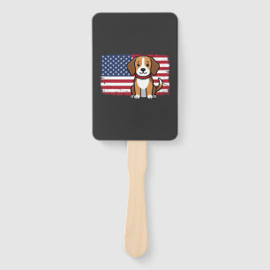 Éventail Chien Drapeau Américain Vectoriel Patriotique