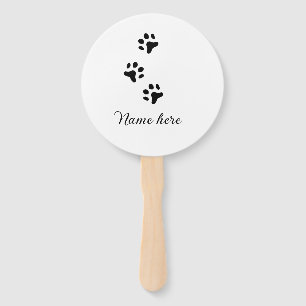 Éventail Chien patte noir animal ajouter nom texte animal p