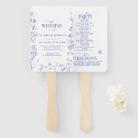 Chinoiserie French Blue Victorian Wedding Programm