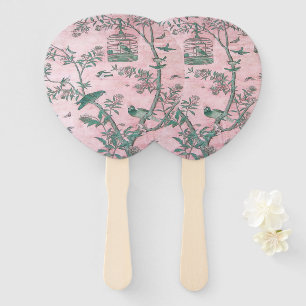 Éventail Chinoiserie rose