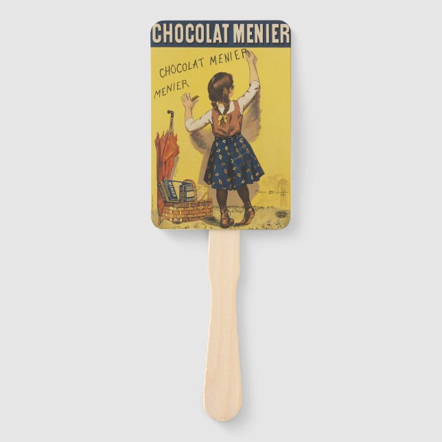 Éventail Chocolat Menier Petite fille Mur écriture (Devant)