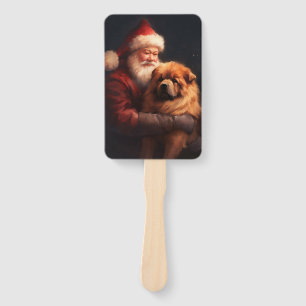 Éventail Chow Chow avec Noël Festif du Père Noël