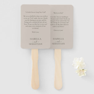 Éventail Citation de mariage beige amusant d'amour