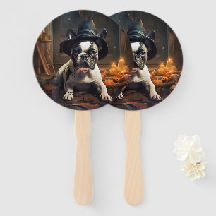 Éventail Citrouilles d'Halloween effrayantes de Bouledogue 