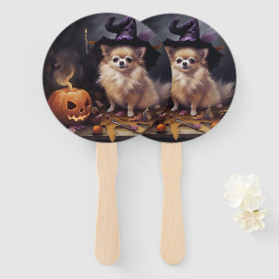 Éventail Citrouilles effrayantes d'Halloween des Pomeranian