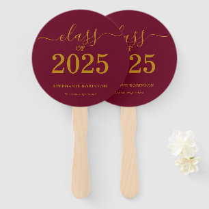 Éventail Classe de 2025 Gold Maroon Graduation