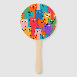 Éventail Colorful cats