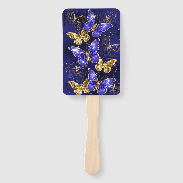 Éventail Composition avec papillons Sapphire (Devant)