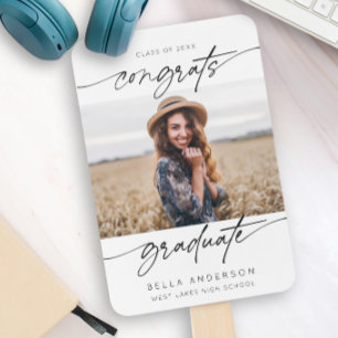 Éventail Congrats Modernes Grad Grad Graduation Script Phot