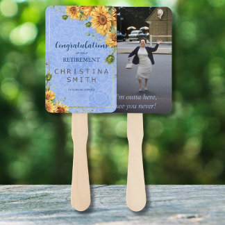 Éventail Cool Summer Sunflower Watercolor Parti de retraite