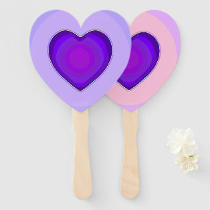 Éventail Couleurs pastel & coeurs violets battre