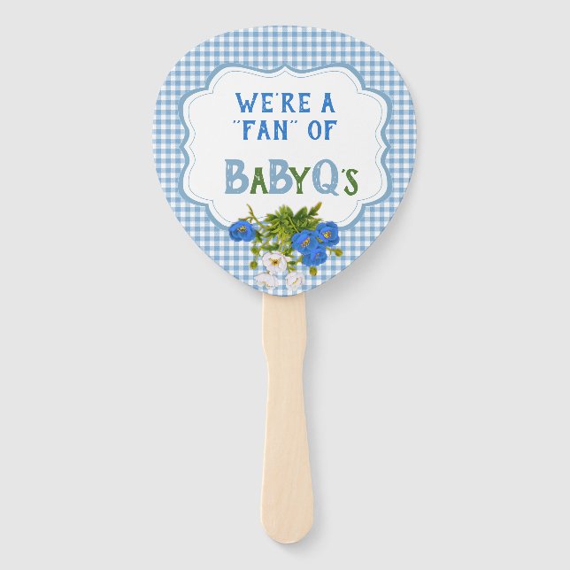 Éventail Country Check Blue En vichy Fleurs BabyQ BBBQ (Devant)