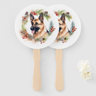 Éventail Couronne de Noël de Berger Allemand Chien de fête