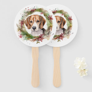 Éventail Couronne de Noël festive de Beagle