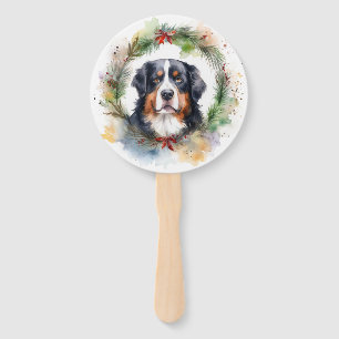 Éventail Couronne de Noël festive de chien de montagne bern