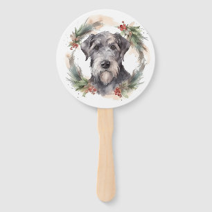 Éventail Couronne de Noël Wolfhound Fête de Chien Festif