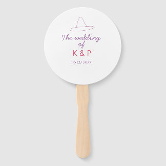 Éventail cowboy hat the wedding of couple name date purple 
