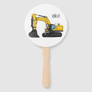 Éventail Crawler excavator cartoon illustration