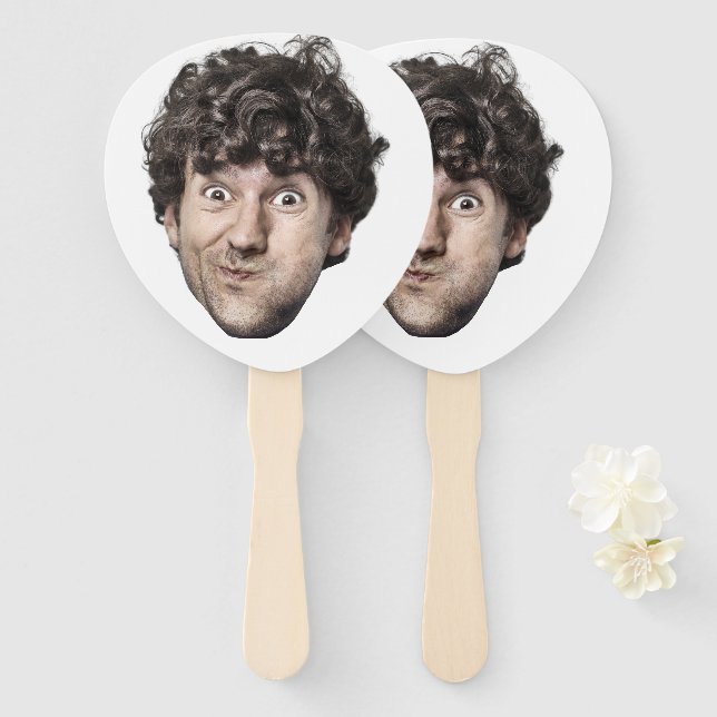 Éventail Custom Face Birthday Favors Bachelor Party  (Devant et derrière)
