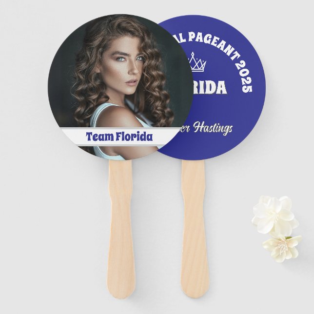 Éventail Custom Pageant Fan Wavers - Double Sided 10-Pack (Devant et derrière)