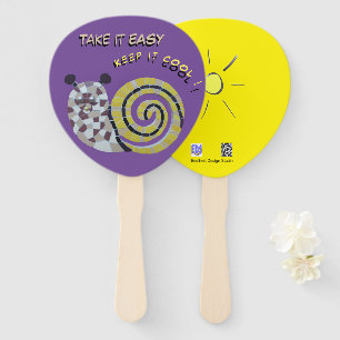 Éventail Cute Snail Mosaic Prenez-le Easy Paddle Fan main