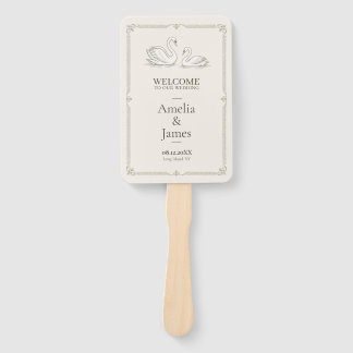 Éventail Cygne Élégant | Mariage Vieille Fortune