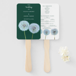 Éventail Dandelions, Horloges Dandelion Programme de mariag