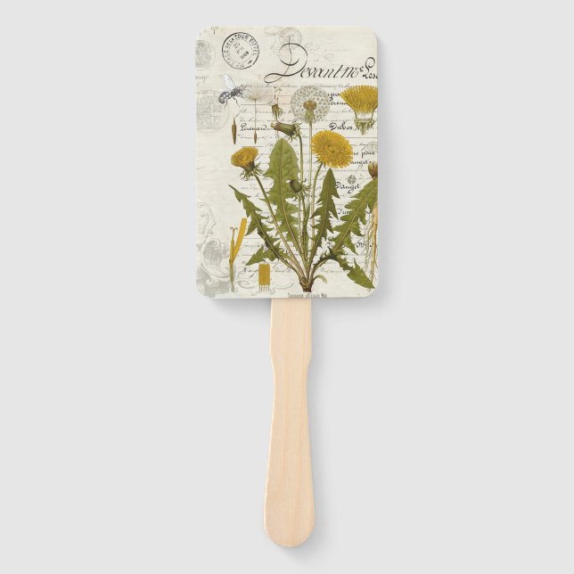 Éventail Dandilion Mariage Fan (Devant)
