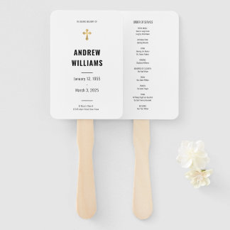 Éventail Dans Love Mémoire Funeral Programme Noir Blanc