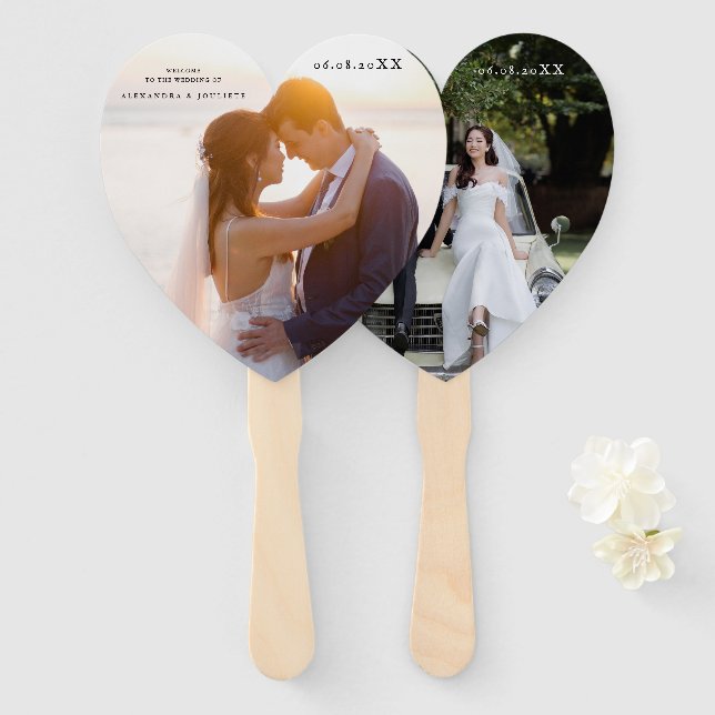 Éventail de bienvenue pour mariage PHOTO (Devant et derrière)