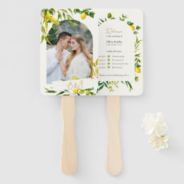 Éventail de programme de cérémonie de mariage au c