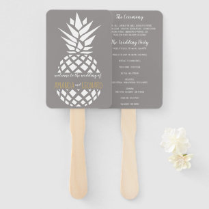 Éventail de programme de mariage à l'ananas COULEU