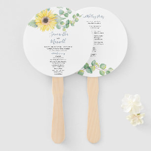 Éventail de programme de mariage à l'aquarelle de